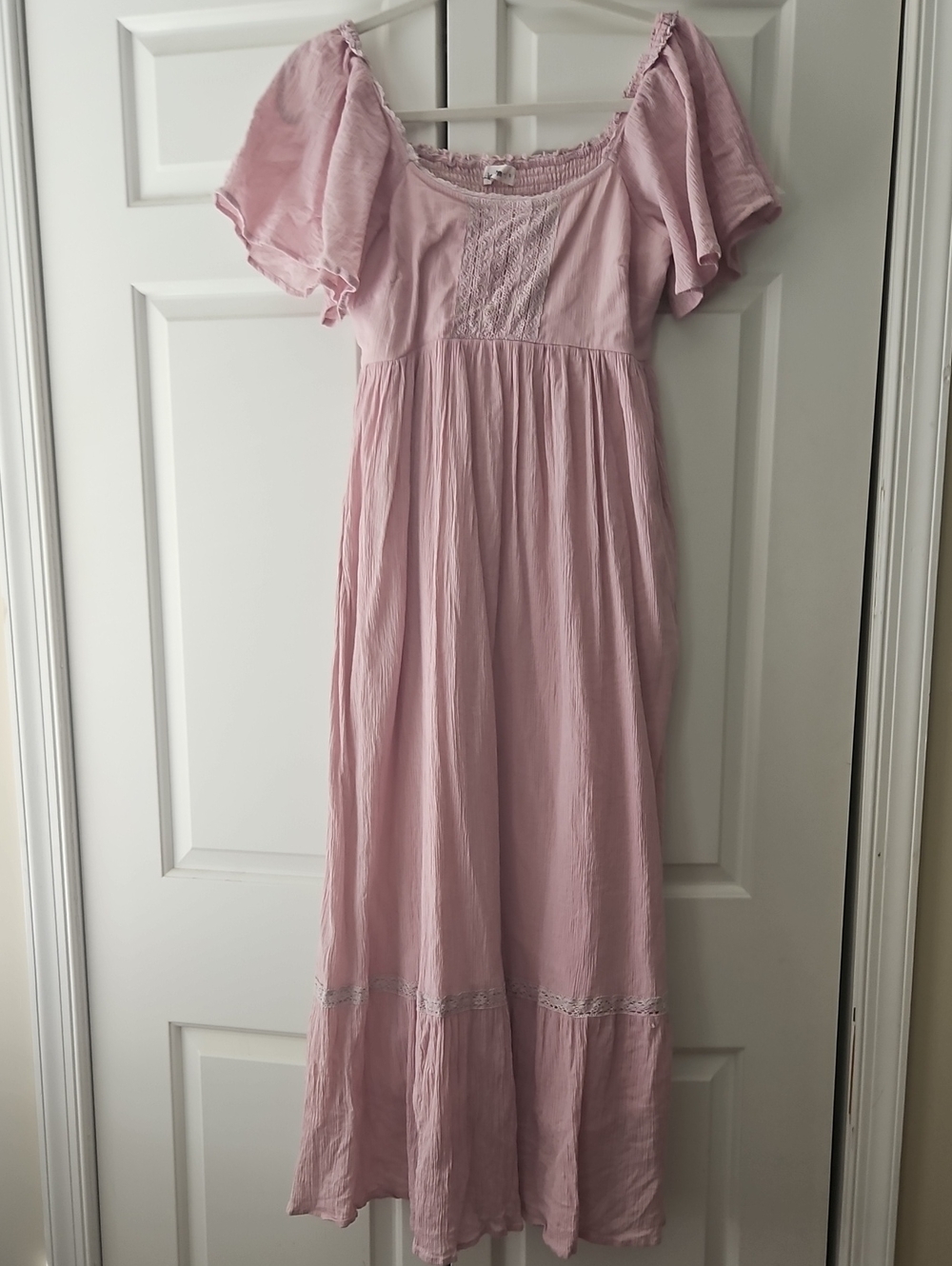 Women's Pink Maternity Maxi Dress